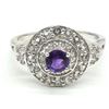 Image 3 : Silver Amethyst Cz(1.45ct) Mircron Rhodium Plated Ring (~weight 4.2g) (Estimated Selling Price from 