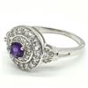 Image 5 : Silver Amethyst Cz(1.45ct) Mircron Rhodium Plated Ring (~weight 4.2g) (Estimated Selling Price from 