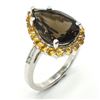 Image 2 : Silver Smokey Citrine(8.6ct) Rhodium Plated Ring (~weight 5.15g) (Estimated Selling Price from $36 t
