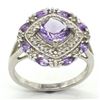 Image 1 : Silver Amethyst Cz(3.15ct) Rhodium Plated Ring (~weight 4.65g) (Estimated Selling Price from $33 to 