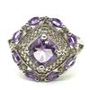 Image 3 : Silver Amethyst Cz(3.15ct) Rhodium Plated Ring (~weight 4.65g) (Estimated Selling Price from $33 to 