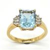 Image 1 : RoseGold Plated Silver Blue Topaz(4.35ct) Rose Gold Rhodium Plated Ring (~weight 4g) (Estimated Sell