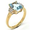 Image 2 : RoseGold Plated Silver Blue Topaz(4.35ct) Rose Gold Rhodium Plated Ring (~weight 4g) (Estimated Sell