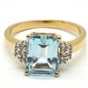 Image 3 : RoseGold Plated Silver Blue Topaz(4.35ct) Rose Gold Rhodium Plated Ring (~weight 4g) (Estimated Sell