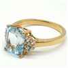 Image 5 : RoseGold Plated Silver Blue Topaz(4.35ct) Rose Gold Rhodium Plated Ring (~weight 4g) (Estimated Sell