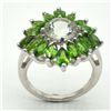 Image 1 : Silver Green Amethyst Crome Tourmaline(4.45ct) Rhodium Plated Ring (~weight 4.4g) (Estimated Selling