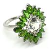Image 4 : Silver Green Amethyst Crome Tourmaline(4.45ct) Rhodium Plated Ring (~weight 4.4g) (Estimated Selling