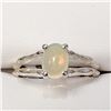 Image 1 : Silver Opal(1.3ct) Rhodium Plated Ring (~weight 2.36g)