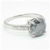 Image 4 : Silver Moissanite (Round 8 & 1.5 Mm)(2.15ct) Rhodium Plated Test And Looks Better Than Diamond Ring 