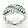 Image 1 : Silver Emerald Cz(2.75ct) Rhodium Plated Ring (~weight 5.5g) (Estimated Selling Price from $39 to $7