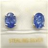 Image 1 : Silver Tanzanite(1.8ct) Rhodium Plated Earrings (~weight 1.6g)