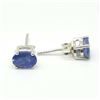 Image 3 : Silver Tanzanite(1.8ct) Rhodium Plated Earrings (~weight 1.6g)