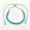 Image 2 : Silver Turquoise(6.3ct) Rhodium Plated Adjustable Bracelet (~weight 5.4g) (Estimated Selling Price f