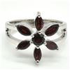 Image 3 : Silver Garnet(1.05ct) Rhodium Plated Ring (~weight 4.1g) (Estimated Selling Price from $30 to $60)