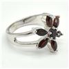 Image 4 : Silver Garnet(1.05ct) Rhodium Plated Ring (~weight 4.1g) (Estimated Selling Price from $30 to $60)