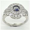 Image 1 : Silver Iolite Cz(3.3ct) Rhodium Plated Ring (~weight 4.1g) (Estimated Selling Price from $30 to $60)
