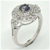 Image 2 : Silver Iolite Cz(3.3ct) Rhodium Plated Ring (~weight 4.1g) (Estimated Selling Price from $30 to $60)