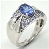 Image 2 : Silver Tanzanite(1.85ct) Rhodium Plated Ring (~weight 6.11g) (Estimated Selling Price from $45 to $9
