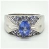 Image 3 : Silver Tanzanite(1.85ct) Rhodium Plated Ring (~weight 6.11g) (Estimated Selling Price from $45 to $9