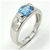 Image 2 : Silver Blue Topaz(4.5ct) Rhodium Plated Ring (~weight 3.4g)