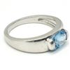 Image 4 : Silver Blue Topaz(4.5ct) Rhodium Plated Ring (~weight 3.4g)