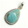 Image 3 : Silver Muhave Turquoise(8.1ct) Rhodium Plated Pendant (~weight 3.2g)