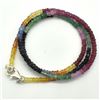 Image 1 : Silver Certified Emerald Ruby Sapphire(34.7ct) Shaded Necklace (~weight 7.95g) (Estimated Selling Pr