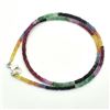 Image 2 : Silver Certified Emerald Ruby Sapphire(34.7ct) Shaded Necklace (~weight 7.95g) (Estimated Selling Pr