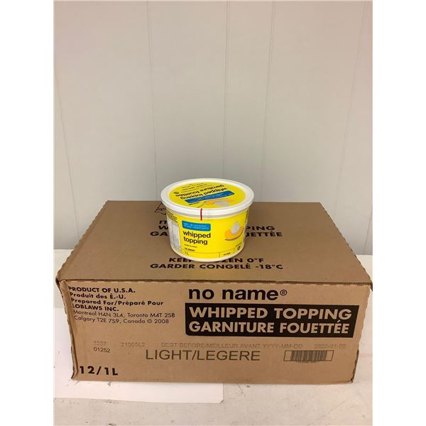 No Name Whipped Topping light case lot 12 x 1L