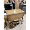 Image 1 : Wooden Wagon Style Table w/ Folding Sides