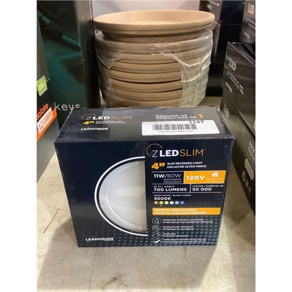 Leadvision ZLED Slim Dimmable Adjustable Kelvin 4in Slim Recessed Light with Remote Junction Box 11W