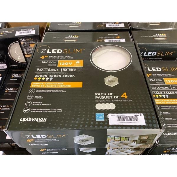 Leadvision 4-Pack ZLED Dimmable Adjustable Kelvin 4in Slim Recessed Light with Remote Junction Box 9