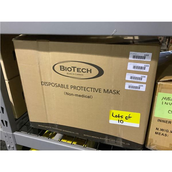 Biotech 50ct Disposable Non-Medical Protective Masks Lot of 10