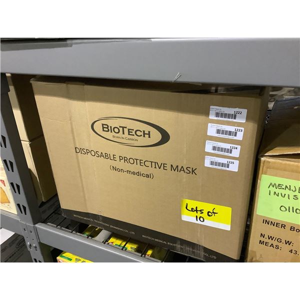 Biotech 50ct Disposable Non-Medical Protective Masks Lot of 10