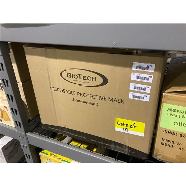 Biotech 50ct Disposable Non-Medical Protective Masks Lot of 10