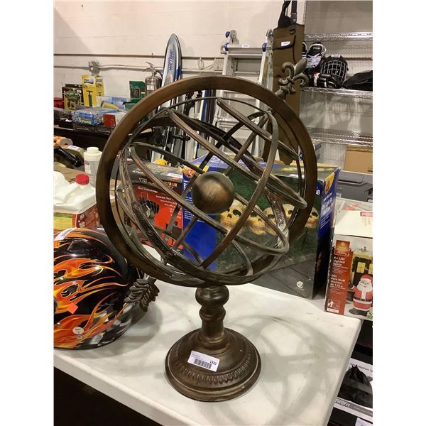 WorthPoint Rustic All Metal Rotating Globe