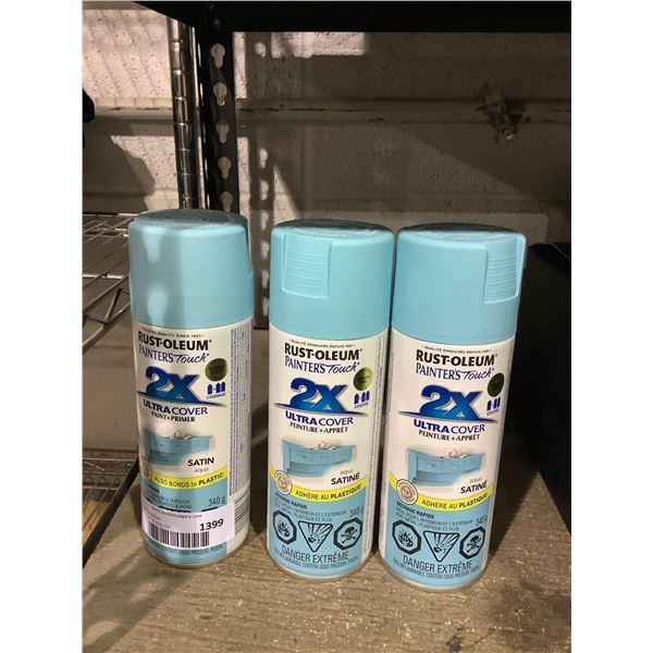 Rust-Oleum Painters Touch Aqua Aerosol Spray Paint (3 x 340g)