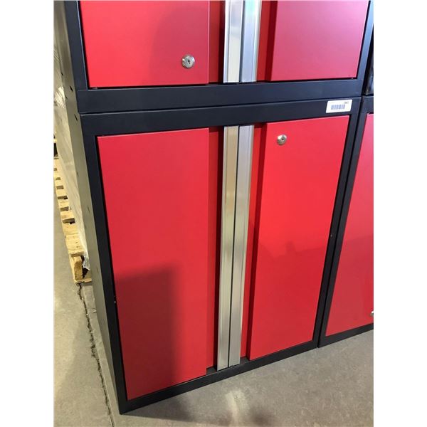 Metal Garage Storage Cabinet in Red (16in L x 24in W x 30in H) with key