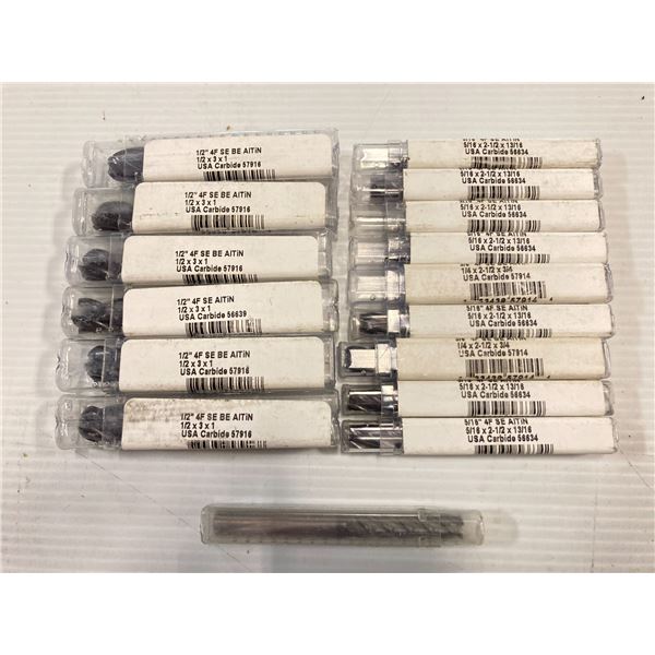 Lot of New USA Carbide, Carbide End Mills