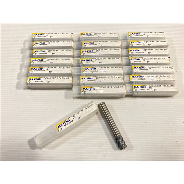 Lot of (21) New M.A. Ford TuffCut XR7 1/2" 7FL Solid Carbide End Mills