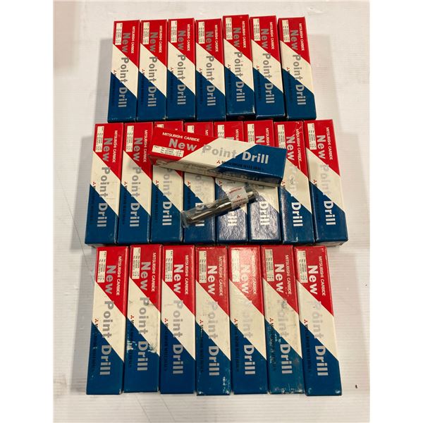 Lot of (23) New Mitsubishi 25/64" Carbide Tipped Coolant Thru Drills