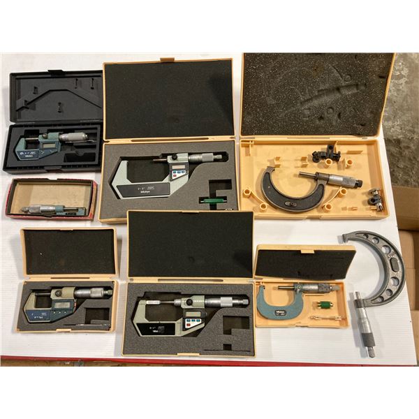 Lot of (8) Mitutoyo Micrometers