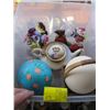Image 1 : BIN OF MISC. OSTRICH EGGS, CHINA FLORALS, BESWICK BIRD FIGURINES, ETC.