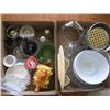 Image 2 : 2 BOXES OF MISC. WATER JUG, BOWLS, DEPRESSION GLASS JUG, ETC.