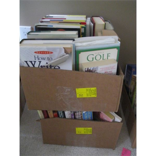 2 BOXES OF ASST. HARD & SOFT COVER BOOKS