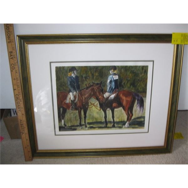 FRAMED PRINT OF THE HORSES & RIDERS BY D. CALVERT