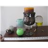 Image 1 : MISC. CANDLE HOLDERS, GLASS BALL CANDLE HOLDER, ETC.