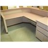Image 1 : LG. L SHAPED COUNTER UNIT WITH MULTIPLE DRAWERS, COMPUTER STATION, ETC.