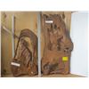 Image 1 : 2 WOLF CARVINGS
