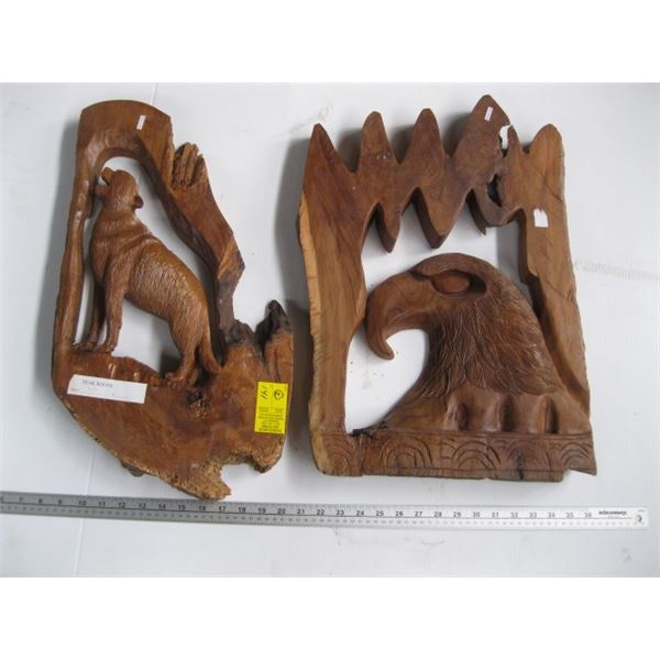 WOLF CARVING & EAGLE CARVING